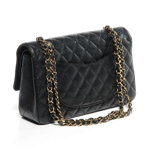 chanel black quilted caviar handbag|CHANEL Caviar Quilted Medium Double Flap Black.